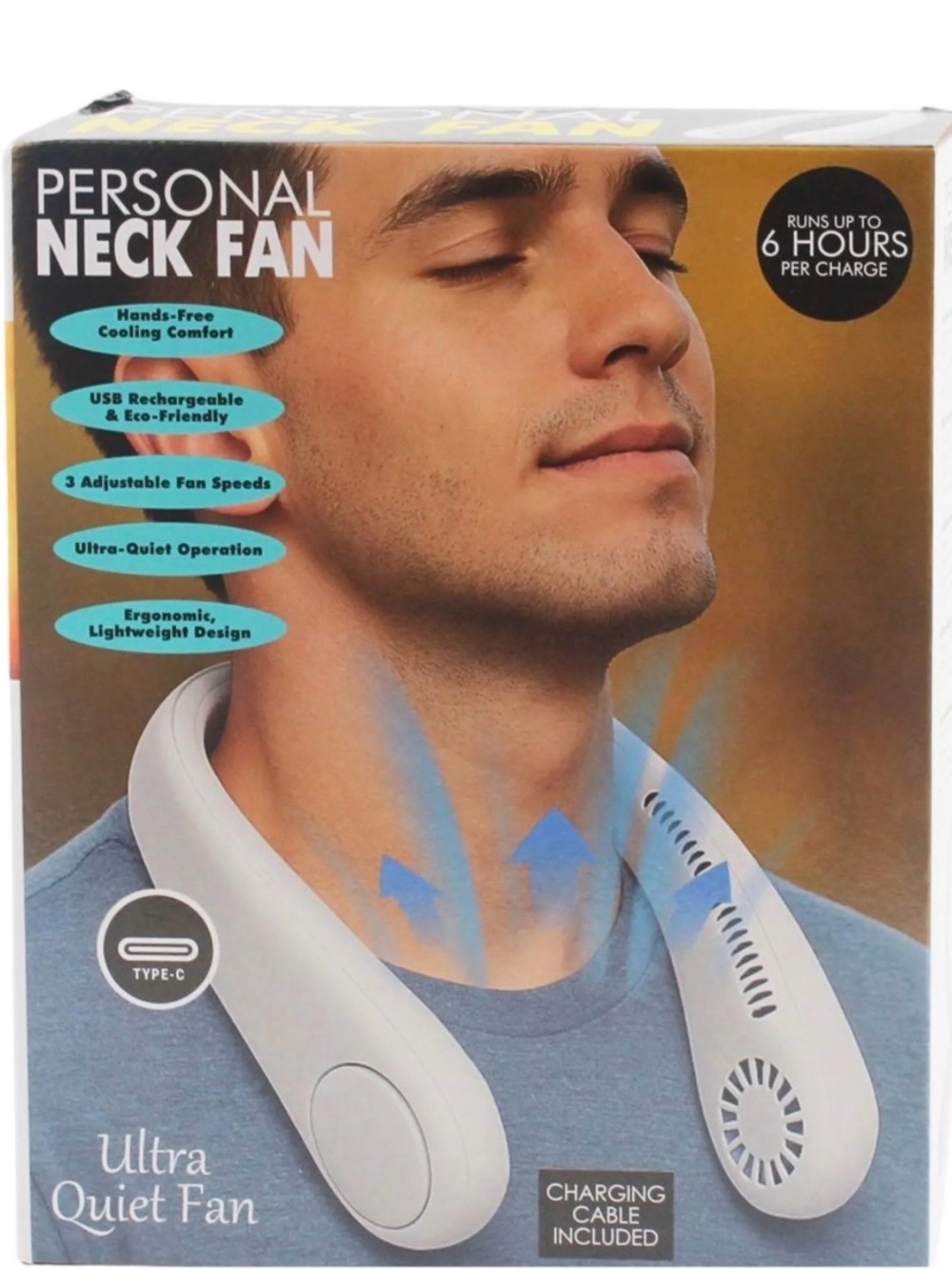Personal Neck‎ Fan - White Ultra Quiet Fan